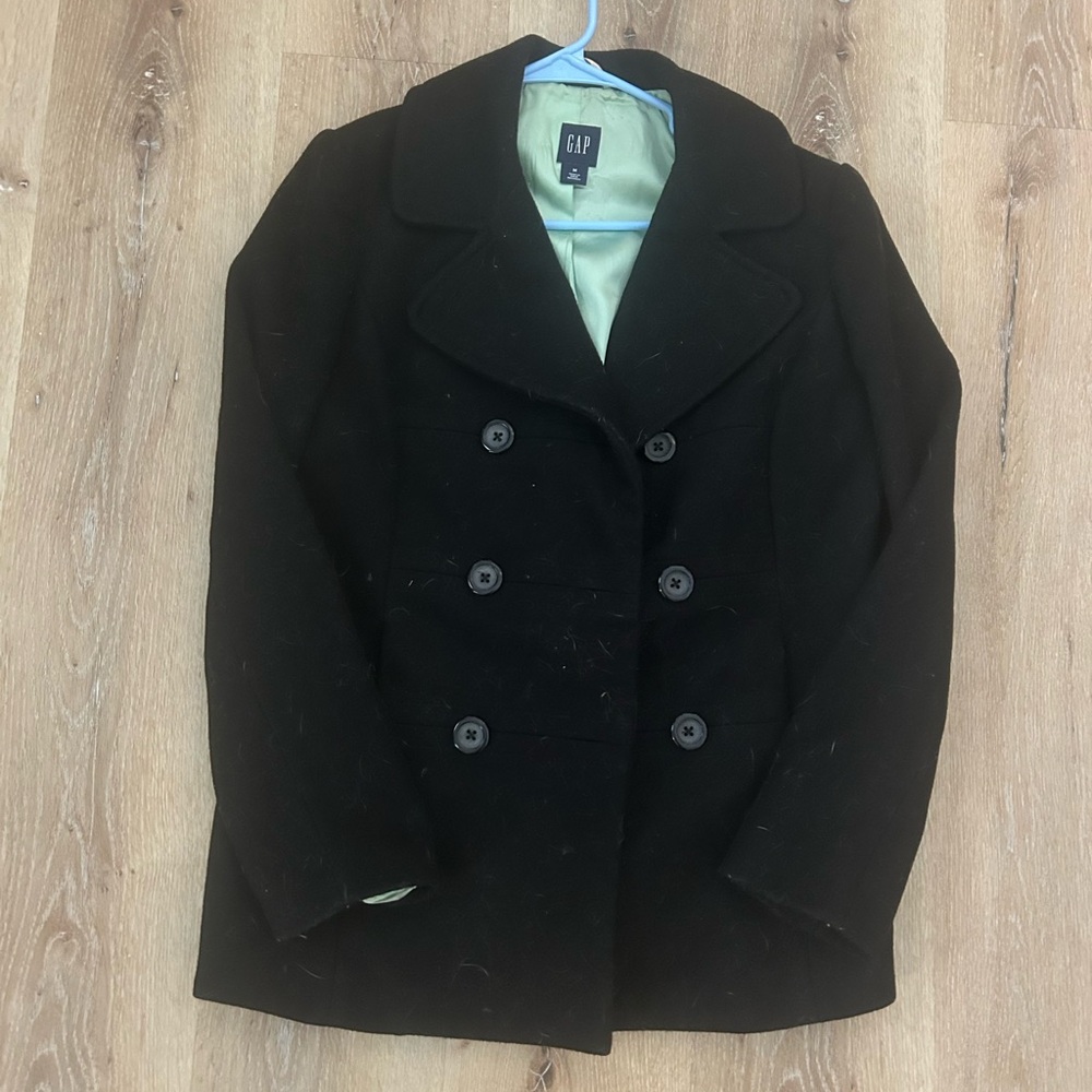 GAP Black Peacoat with Green Lining
